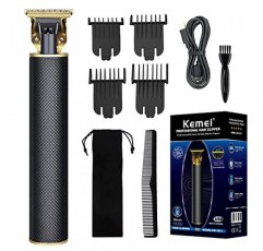 KEMEI 남성 클리퍼 무선 헤어 클리퍼, 면도기 전기 전문 수염 트리머 손질 면도기 셀프 헤어 커팅 이발 트리머 커터, 블랙 KM-1971