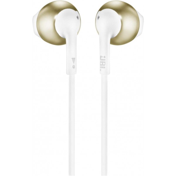 마이크가 있는 JBL JBLT205CGD 헤드폰, 샴페인 골드