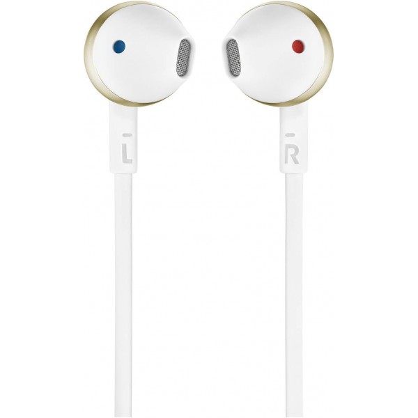 마이크가 있는 JBL JBLT205CGD 헤드폰, 샴페인 골드