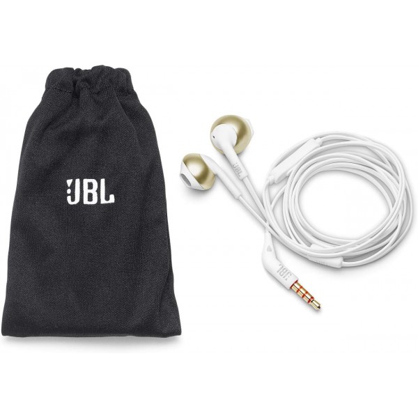 마이크가 있는 JBL JBLT205CGD 헤드폰, 샴페인 골드