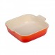 Le Creuset 스톤웨어 헤리티지 스퀘어 접시, 3쿼트 (9"), 화염