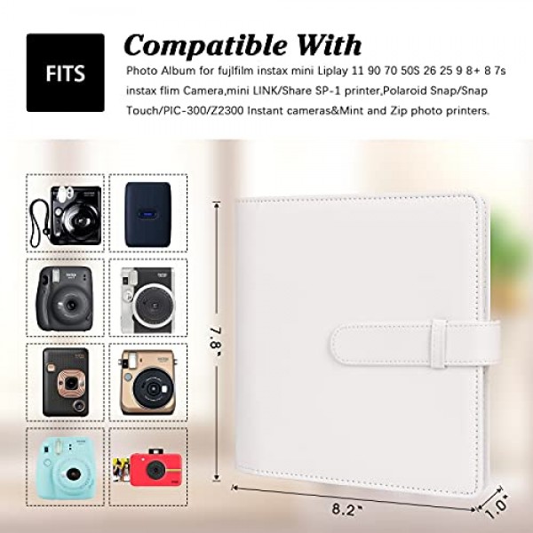 Fujifilm Instax Mini Camera/Polaroid 2x3 ZINK 사진용 256 사진 앨범, Fujifilm Instax Mini 11 12 evo 9 90 70 40 8 즉석 카메라, Instax Mini 즉석 필름용 2x3 사진 앨범 책