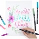 Tombow ABT-10C-MANGA2 화이버 펜, 2개의 팁이 있는 듀얼 브러시 펜, 만화 10장 세트