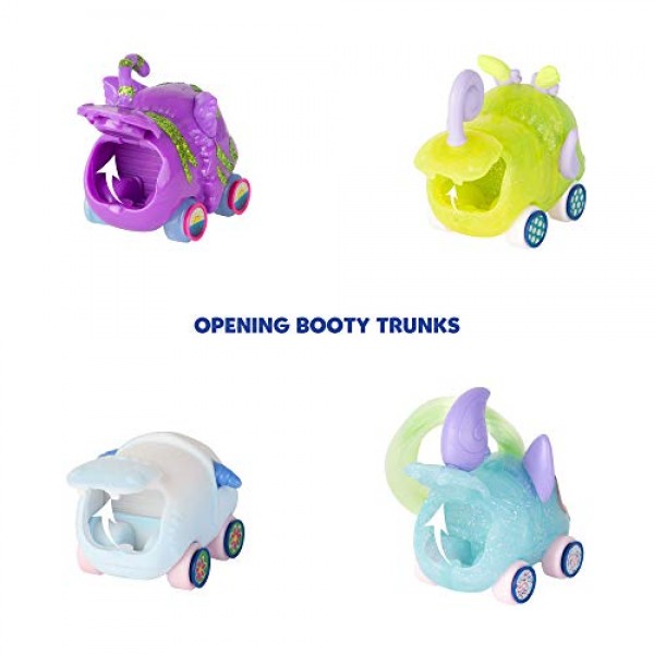 Ritzy Rollerz Toy Cars for Girls with Surprise Charms, 4Ever Friends, 독특한 패션 마감의 귀여운 자동차 4대, 4팩