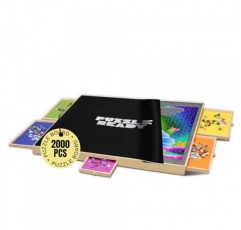 대형 퍼즐 보드 2000개 - 다채로운 서랍 5개 및 커버 매트가 포함된 41 x 32 퍼즐 보드 - 성인 및 어린이를 위한 펠트 작업 공간 및 운반 손잡이가 있는 보드 게임 퍼즐 테