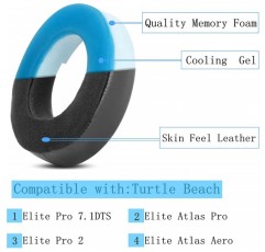 YunYiYi 교체용 이어패드 쿠션 Turtle Beach Elite Atlas Pro/Elite Pro 2/Elite Atlas Aero 무선 PC 게임용 헤드셋 수리 부품(DIY 젤 이어 패드) DIY 젤 이어패드와 호환 가능