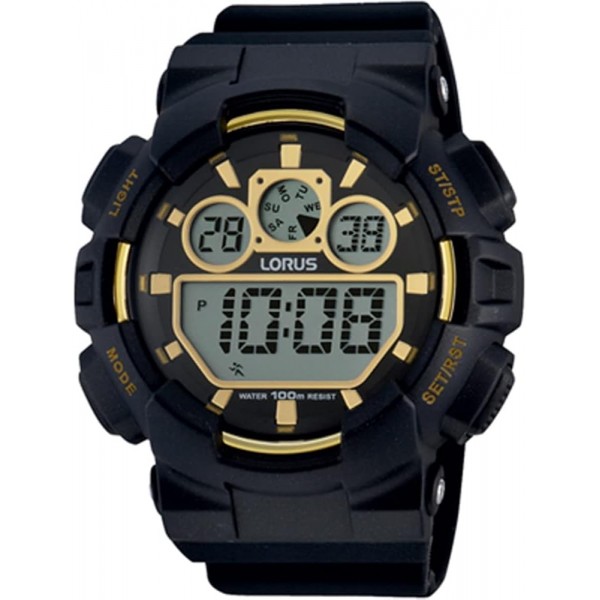 Lorus Watches 남성용 시계 디지털 쿼츠 무브먼트 실리콘 스트랩 포함 R2332JX9