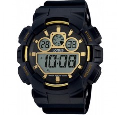Lorus Watches 남성용 시계 디지털 쿼츠 무브먼트 실리콘 스트랩 포함 R2332JX9