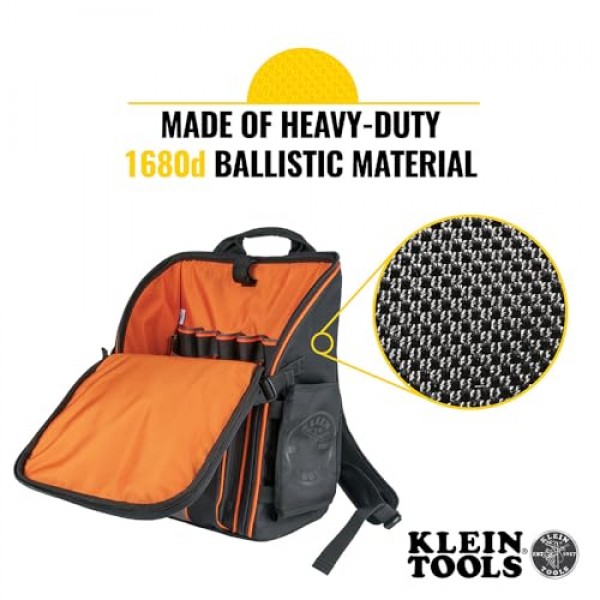 Klein Tools 도구 가방 백팩, 21개의 포켓이 있는 견고한 Tradesman Pro 도구 정리함