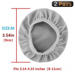 Geekira Stretchable Fabric 헤드폰 이어 패드 커버/세척 가능한 위생 이어컵 프로텍터, 3.14 - 5.11(8cm-13cm 이어 패드) 오버 이어 헤드셋 이어 쿠션/체육관, 스포츠에 적합(회색 2