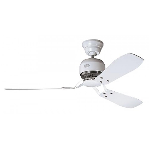 HUNTER Fan Industrial II 실내용 천장 선풍기, 132cm, 벽 조절 장치 및 흰색과 단풍나무 색상의 교체 가능한 블레이드 3개 포함, 여름과 겨울에 이상적, 모델 24547