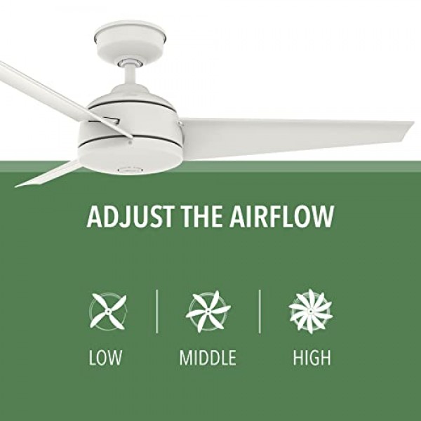 HUNTER Fan Industrial II 실내용 천장 선풍기, 132cm, 벽 조절 장치 및 흰색과 단풍나무 색상의 교체 가능한 블레이드 3개 포함, 여름과 겨울에 이상적, 모델 24547