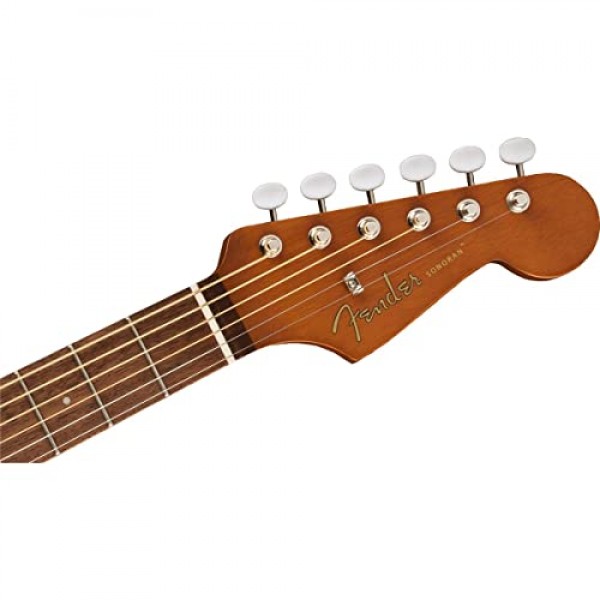 Fender Redondo 미니 어쿠스틱 기타, 2년 보증 포함, 천연, 로즈우드 핑거보드, 긱백 포함