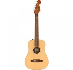 Fender Redondo 미니 어쿠스틱 기타, 2년 보증 포함, 천연, 로즈우드 핑거보드, 긱백 포함
