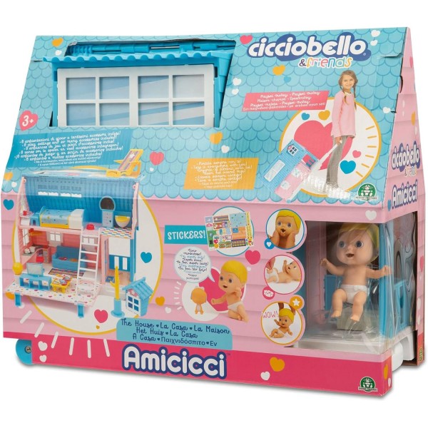 Cicciobello - Friendships Casa Trolley, 미니 캐릭터와 강아지가 포함된 플레이 세트, 3세부터, Giochi Preziosi, 멀티컬러, CC012000