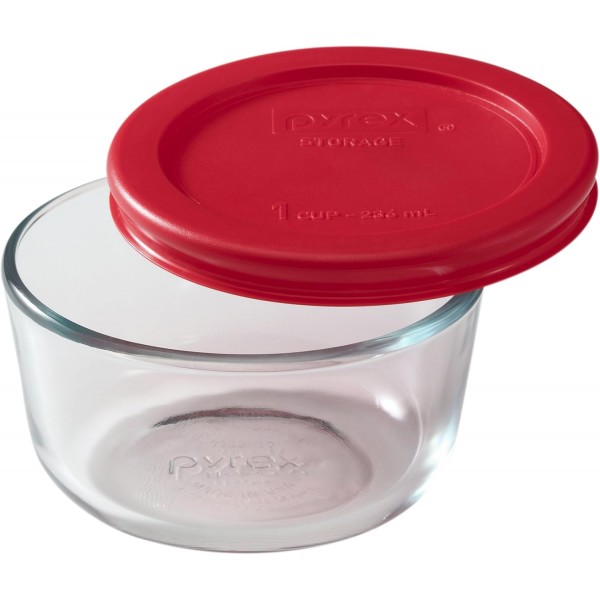 Zagg Pyrex Simply Store 8피스 유리 식품 보관 세트(용기 4개 및 뚜껑 4개), 18/8 Edelstahl