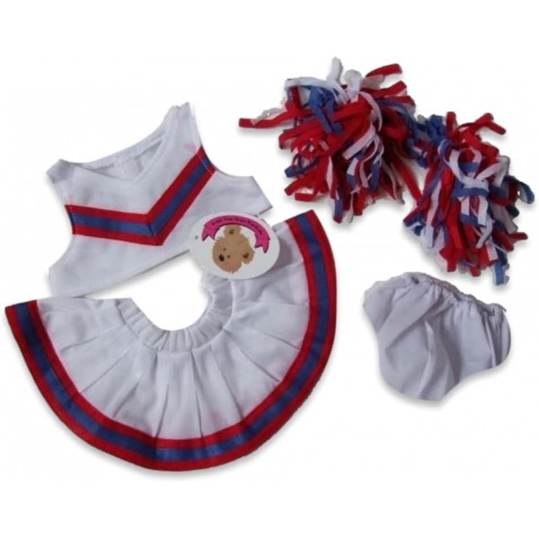 Build Your Bears 옷장 테디베어 의류 치어리더 | Build a Bear에 맞는 테니스 세트(화이트)