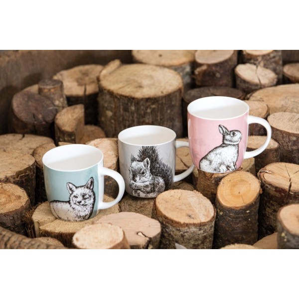 KitchenCraft China 425ml 배럴 모양 머그, Fox