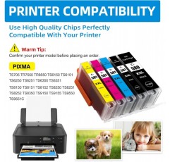 5X JoyPrinting 580XXL 581XXL Ink Cartridges for Canon PGI-580 CLI-581 PGI-580XL CLI-581XL Ink for Canon Pixma TR8550 TR7550 TS705 TS6150 TS6151 TS6250 TS6251 TS6350 TS8350 TS8351 TS9550 TS8352 1x Black PGI-280XXL/ 1x CLI