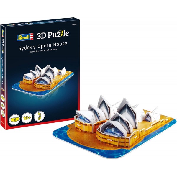 Revell 3D 퍼즐 00118 I 오페라 시드니 I 30 조각 I 어린이와 어른을 위한 2시간의 조립 재미 I 10세부터 I 유명한 Bridge Opera House를 직접 조립합니다
