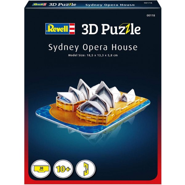 Revell 3D 퍼즐 00118 I 오페라 시드니 I 30 조각 I 어린이와 어른을 위한 2시간의 조립 재미 I 10세부터 I 유명한 Bridge Opera House를 직접 조립합니다