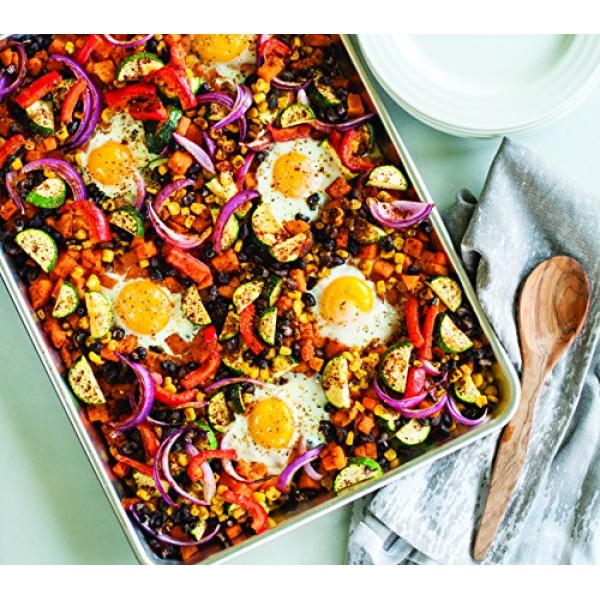 Nordic Ware 천연 알루미늄 상업용 베이커 하프 시트, 2팩, 실버 및 실팻 프리미엄 붙지 않는 실리콘 베이킹 매트, 하프 시트, 크림