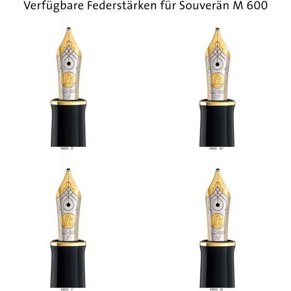 Pelikan 만년필 Souverän 600, 블랙 그린, 펜촉 M(미디엄), 선물 케이스에 담긴 고품질 피스톤 필러, 980029
