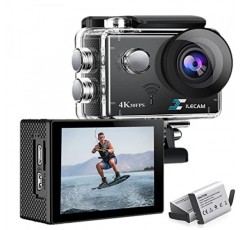 Xilecam Action Cam 4K/30FPS WiFi 수중 카메라 131피트 2 x 1350mAh 배터리 및 다기능 액세서리 팩(X-Sport Pro로 업데이트된 앱)