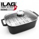 Karcher 인덕션 로스터 Java with 뚜껑 8.5 L 인덕션 + 전기 + 가스 등 모든 유형의 스토브용 ILAG 논스틱 코팅 처리된 알루미늄 로스터. 아로마 손잡이와 화격자 인서트가 있