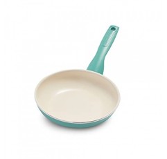 GreenPan Rio 건강한 세라믹 붙지 않는 7인치 프라이팬 프라이팬, PFAS 없음, 식기세척기 사용 가능, 청록색