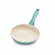 GreenPan Rio 건강한 세라믹 붙지 않는 7인치 프라이팬 프라이팬, PFAS 없음, 식기세척기 사용 가능, 청록색