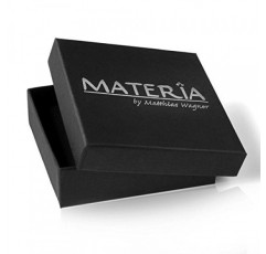 Materia #SA-28 여성용 팔찌 925 실버 더블 커브 체인 6 mm 14.1 g 로듐 도금 18-23 cm 길이 조절 가능 + 박스, 스털링 실버, 스톤 없음