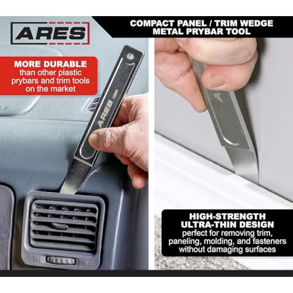 ARES 10091 - 컴팩트 패널/트림 웨지 금속 프라이바 도구 - 내구성이 뛰어난 프라이바는 트림, 패널, 판금, 패스너 등을 쉽게 제거합니다. - 제한된 공간에서 사용할 수 있