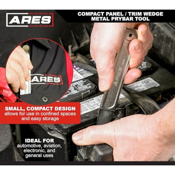 ARES 10091 - 컴팩트 패널/트림 웨지 금속 프라이바 도구 - 내구성이 뛰어난 프라이바는 트림, 패널, 판금, 패스너 등을 쉽게 제거합니다. - 제한된 공간에서 사용할 수 있