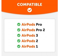 WC HookZ - 업그레이드된 AirPods Pro 1, 2 및 AirPods 1, 2, 3용 오버이어 후크 - 패키지에 포함된 두 쌍의 크기, Wicked Cushions에서 제작한 왼쪽 및 오른쪽 후크 | 파란색 홀치기염