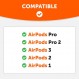 WC HookZ - 업그레이드된 AirPods Pro 1, 2 및 AirPods 1, 2, 3용 오버이어 후크 - 패키지에 포함된 두 쌍의 크기, Wicked Cushions에서 제작한 왼쪽 및 오른쪽 후크 | 파란색 홀치기염