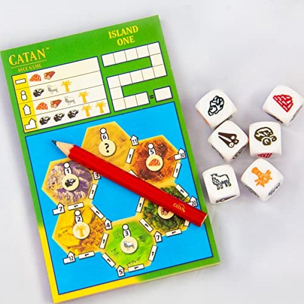 CATAN 주사위 게임 - 7세 이상, 1~4인용 문명 건설 전략 주사위 굴리기 게임, 플레이 시간 15~30분