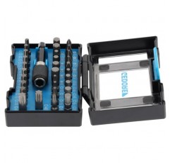 GEDORE Bit-Box Industry, 32피스, 비트 홀더 및 드라이버 인서트가 포함된 비트 세트, 1/4, 6.3 mm, Professional, 666-032-J
