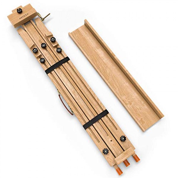 Arteza 이젤 스탠드, 37.4 x 39.4 x 78.3 인치, 삼각대 너도밤나무 디스플레이 스탠드, 강철 피팅, 그림 및 작품 전시용 미술 용품