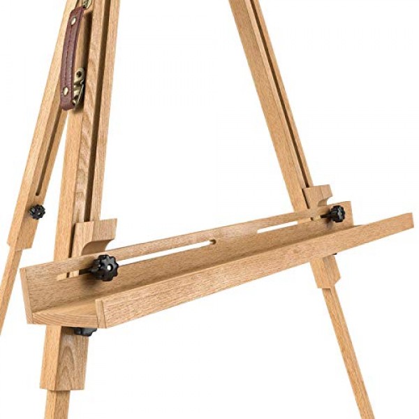 Arteza 이젤 스탠드, 37.4 x 39.4 x 78.3 인치, 삼각대 너도밤나무 디스플레이 스탠드, 강철 피팅, 그림 및 작품 전시용 미술 용품