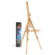 Arteza 이젤 스탠드, 37.4 x 39.4 x 78.3 인치, 삼각대 너도밤나무 디스플레이 스탠드, 강철 피팅, 그림 및 작품 전시용 미술 용품