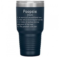 Poopsie 명사 텀블러 30Oz - 12가지 색상 - 제품군 정의 - Poopsie 정의 텀블러 - Poopsie를 위한 진공 텀블러 선물 - Poopsie 선물 - 뚜껑이 있는 진공 텀블러(네이비)
