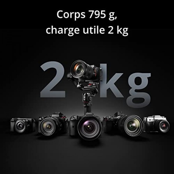 DJI RS 3 Mini + DJI 마이크(TX 2개 + RX 1개 + 충전 크래들), 3축 안정 장치, 테스트된 부하 2kg, 기본 수직 녹음, 250m 범위의 무선 라발리에 마이크, 짐벌 카메라