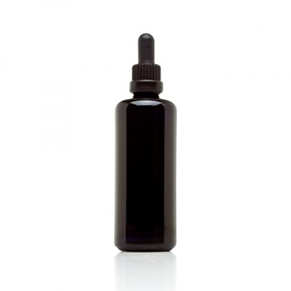 Infinity Jars 100 Ml(3.4 fl oz) 검정색 자외선 유리병, 유리 점안액 포함
