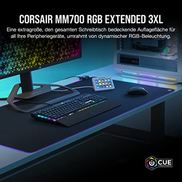 Corsair MM700 RGB 확장 3XL 게이밍 마우스 패드(천 표면 포함) - 블랙 & ST100 프리미엄 헤드폰 스탠드(2 x USB 3.1, 알루미늄, 7.1 Dolby 오디오 출력) 블랙