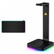 Corsair MM700 RGB 확장 3XL 게이밍 마우스 패드(천 표면 포함) - 블랙 & ST100 프리미엄 헤드폰 스탠드(2 x USB 3.1, 알루미늄, 7.1 Dolby 오디오 출력) 블랙