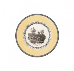 Villeroy & Boch Audun Chasse 샐러드 접시, 8.5인치, 흰색/회색/노란색