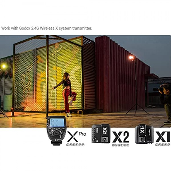 Nikon 플래시 스피드라이트 스피드라이트용 GODOX V1-N 플래시, 76Ws 2.4G TTL 원형 헤드, 1/8000 HSS, 480회 최대 전력 촬영, 1.5초 재활용 시간, 2600mAh 리튬 배터리(디퓨저 리플렉
