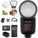 Nikon 플래시 스피드라이트 스피드라이트용 GODOX V1-N 플래시, 76Ws 2.4G TTL 원형 헤드, 1/8000 HSS, 480회 최대 전력 촬영, 1.5초 재활용 시간, 2600mAh 리튬 배터리(디퓨저 리플렉
