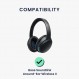 Bose Soundlink Around-Ear Wireless II와 호환되는 kwmobile 2x 이어 패드 - 양가죽으로 만든 헤드폰 이어 패드 - 오버이어 헤드폰용 가죽 패드 블랙
